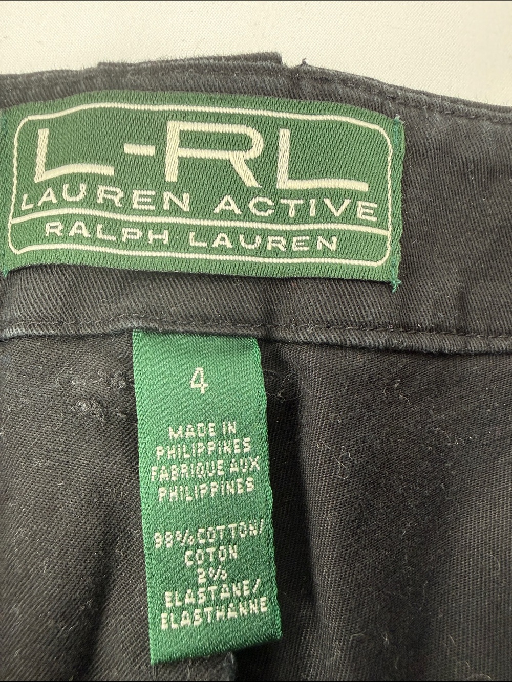 Lauren Ralph Lauren Active Black Cropped Ankle Pants L-RL Green Label - Picture 4 of 6